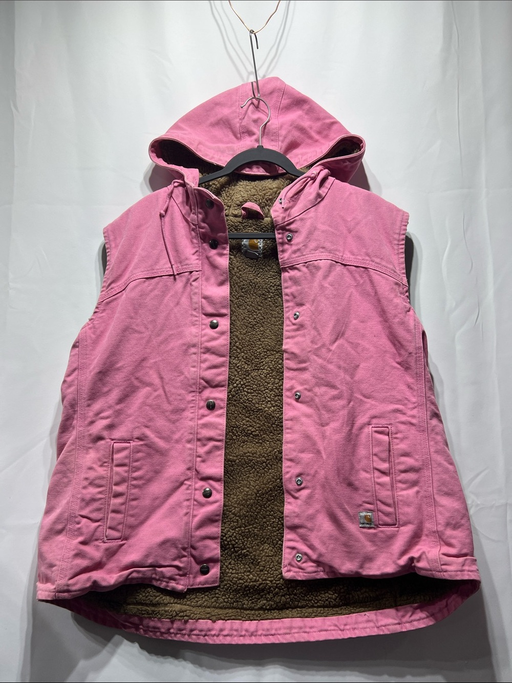 Carhartt Pink Hooded Sherpa-Lined women’s Vest